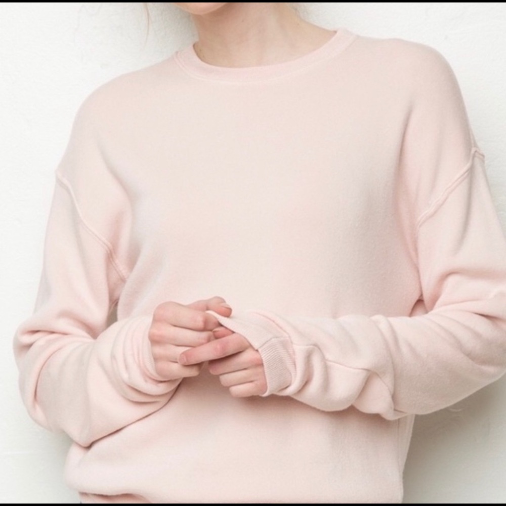 baby pink brandy melville/j galt crewneck